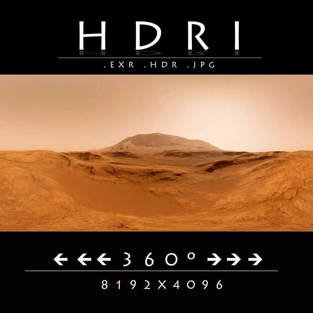 Mars Desert Landscape 8K HDRI  360Panorama EXR HDR JPG 3D model
