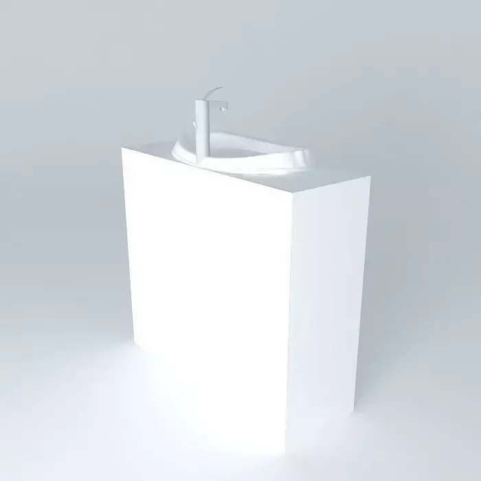 Simple white sink  Free 3D model