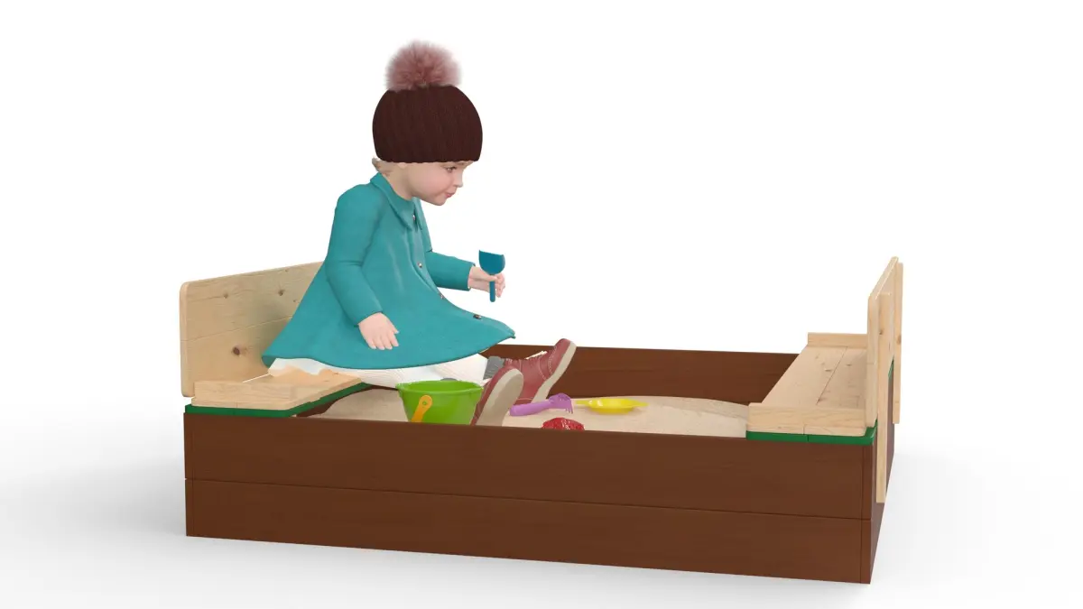 Toddler Girl in Sandpit 3D model