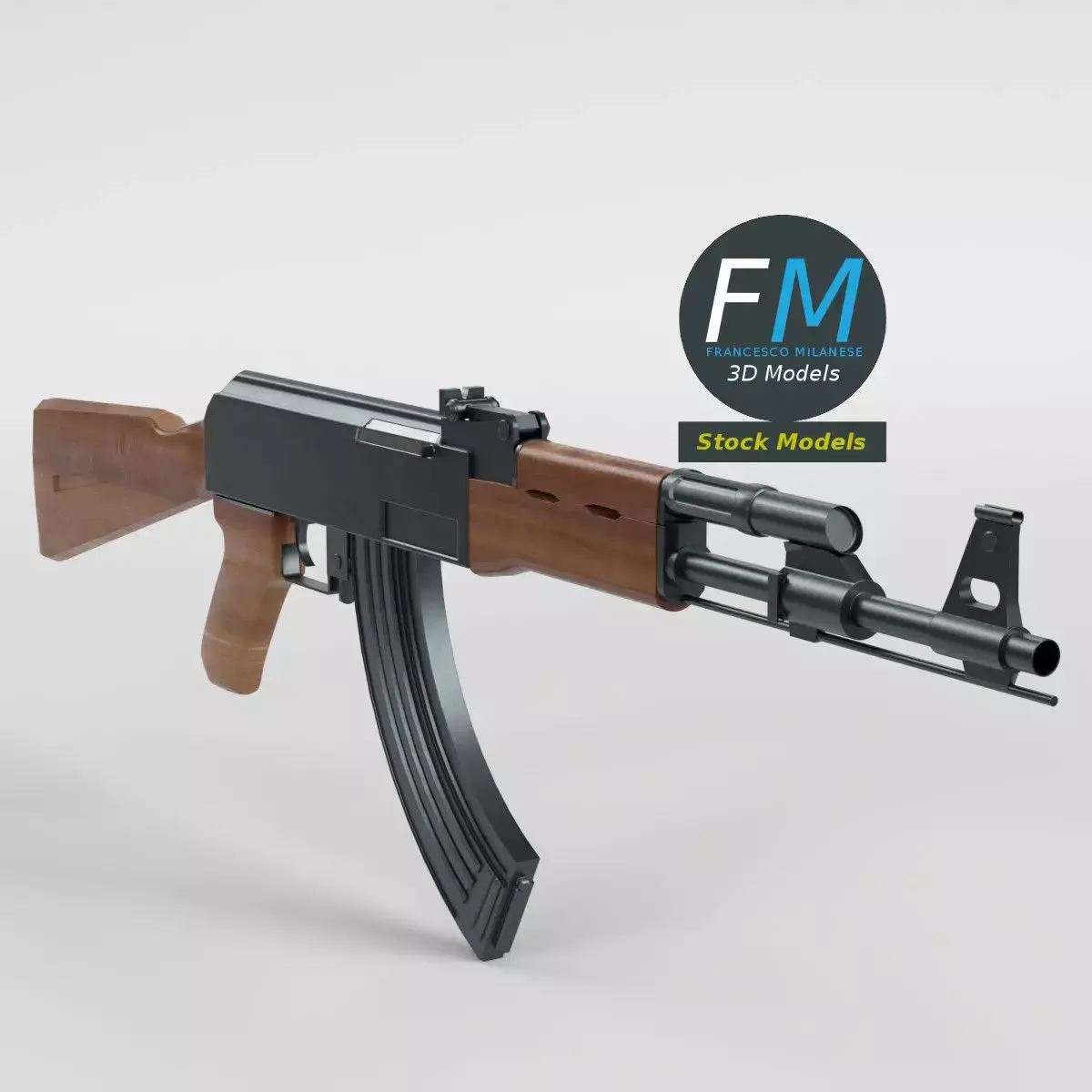 Stylized Assault Rifle 3D model