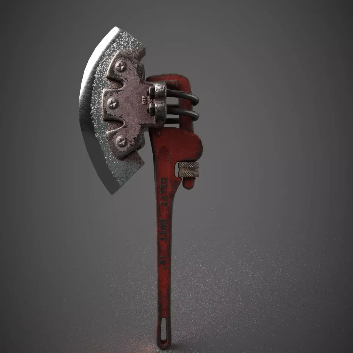 The axe of survival Axe wrench adjustable  Low-poly 3D model