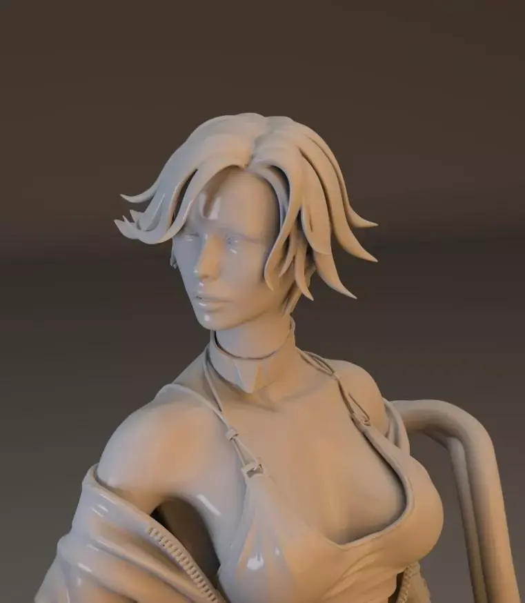 Cyberpunk Female Warrior  HighTech Resin Miniature 3D print model