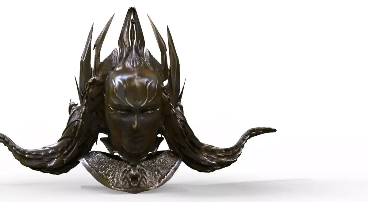Horned Helmet Baroque 3 3D model