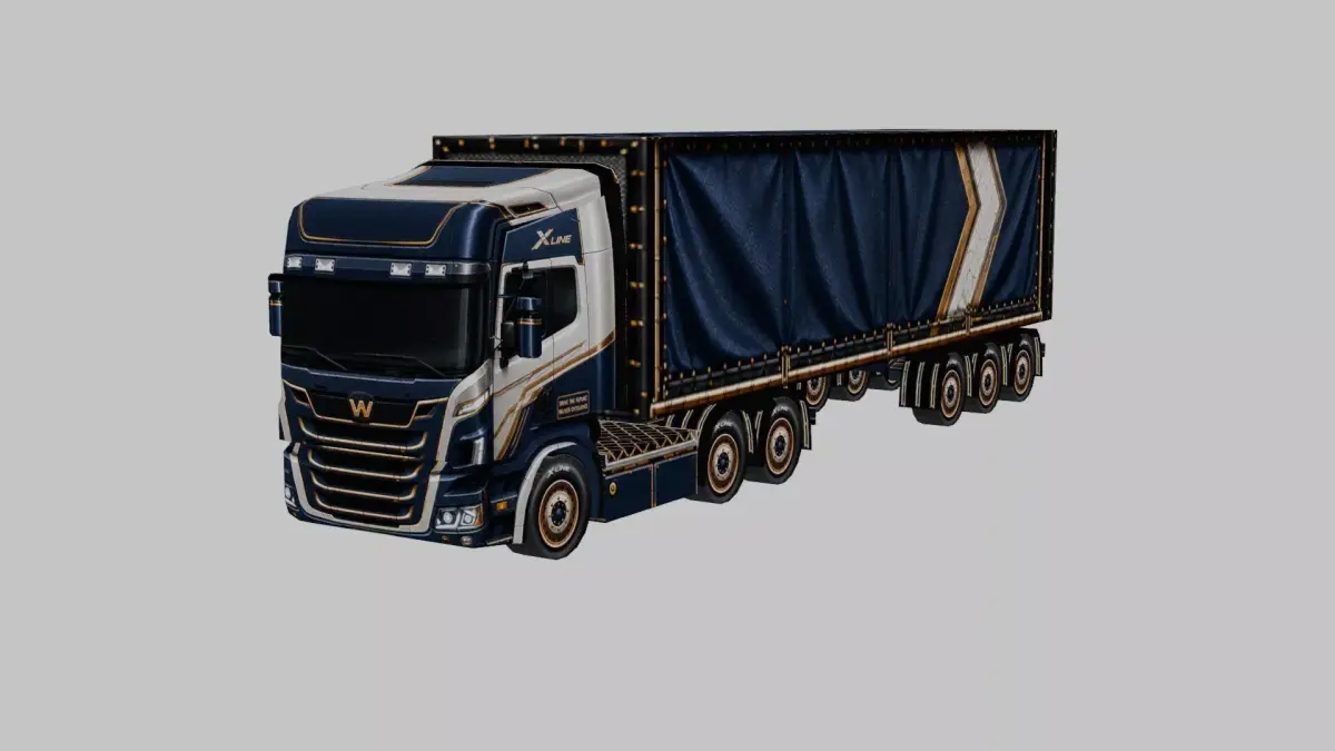 Cargo Semi Truck 3D Model 05 Low-poly 3D model