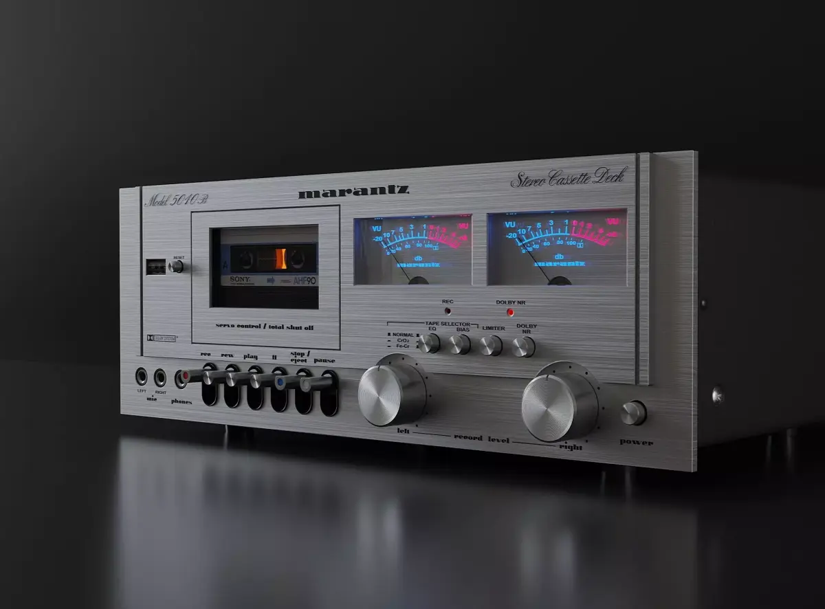 Vintage stereo cassette deck 15 3D model