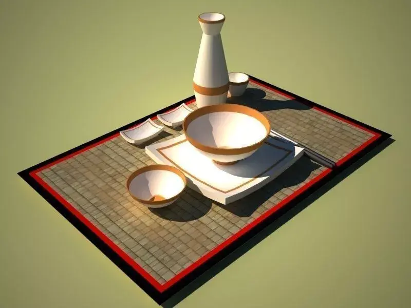 Chinese Dinning Set Free 3D model