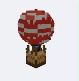 Animated Voxel Hot Air Balloon Low-poly 3D model