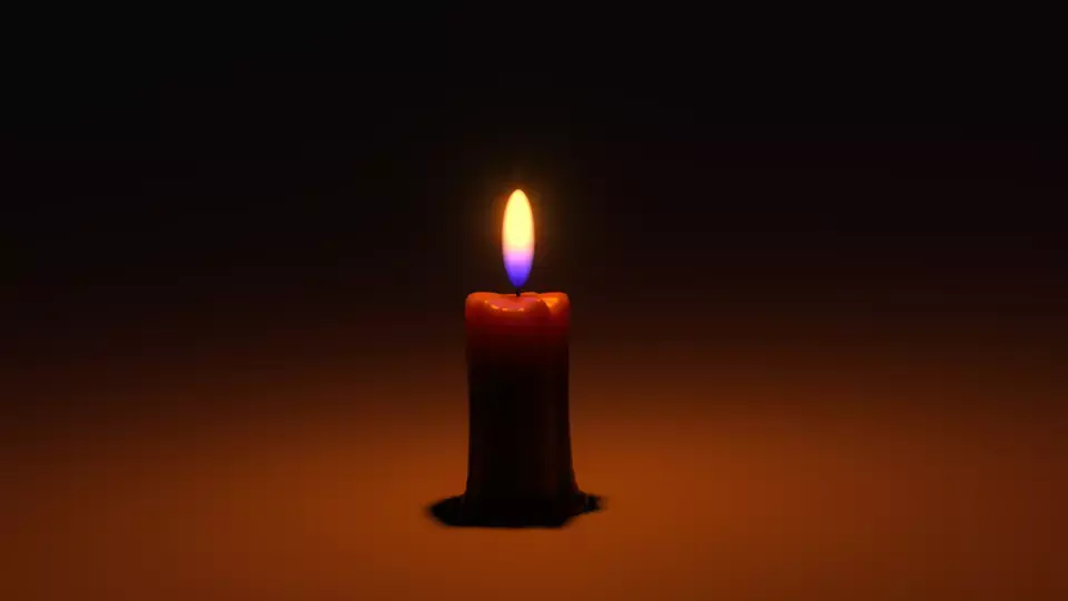 Candle burning Free 3D model
