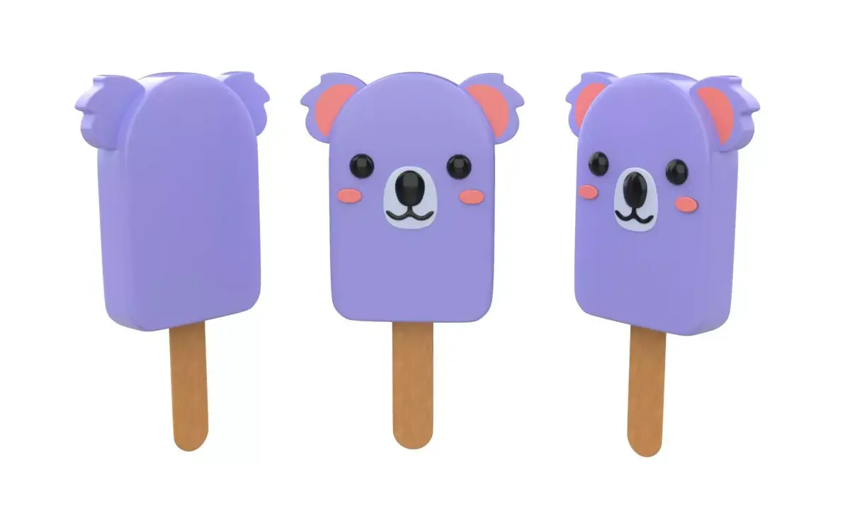 Cartoon Koala Ice Cream Cute Low-poly 3D model