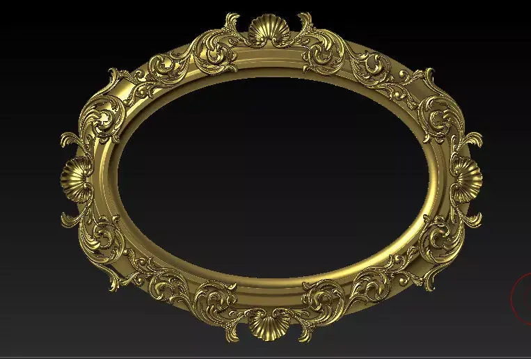 Classic mirror frame inlaid wood  interior luxurious 3D model A2 3D model