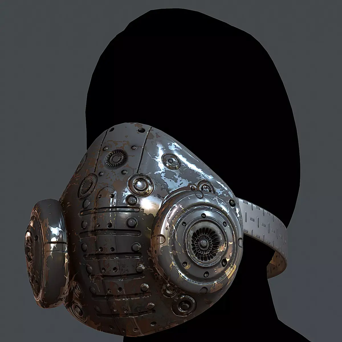 Gas mask helmet 3d model scifi Low-poly Low-poly 3D model 63