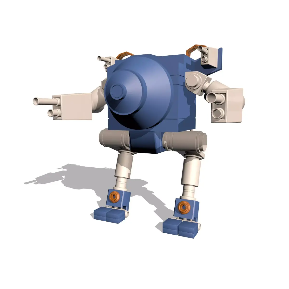 Blue and White Robot 3D model