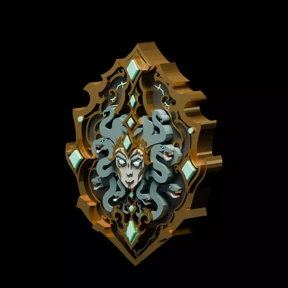 Shield of the Gorgon Queen Low-poly 3D model