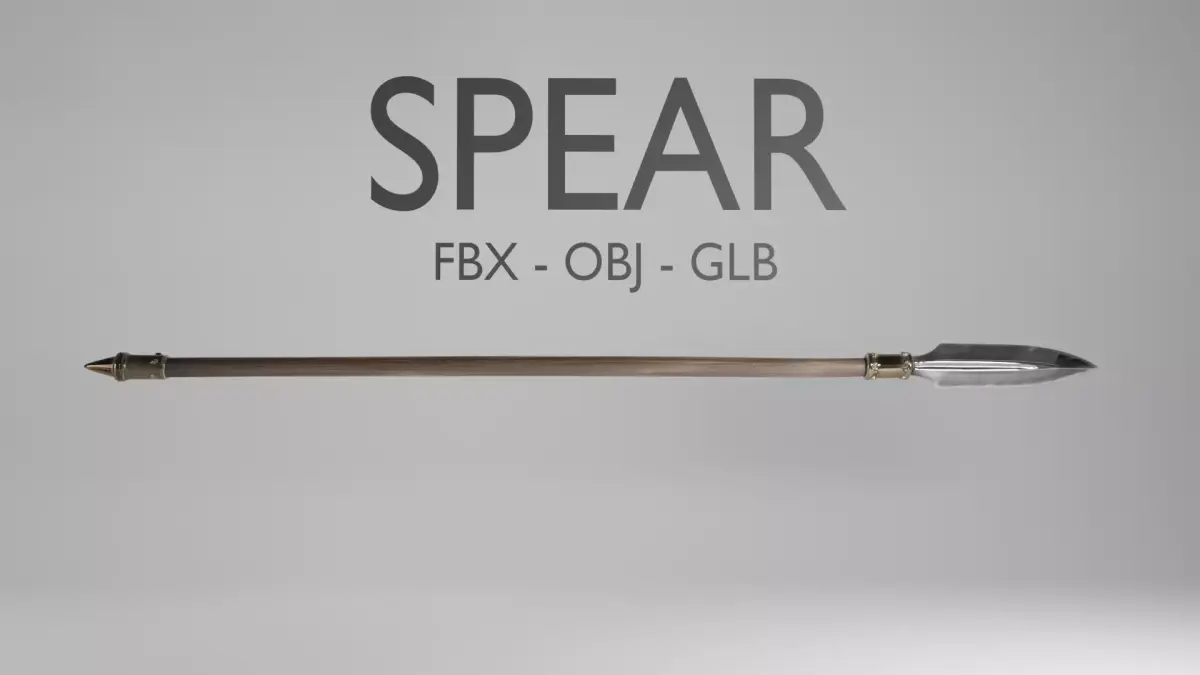 Fantasy Spear 3D Model - Medieval Weapon - FBX OBJ GLB 3D model