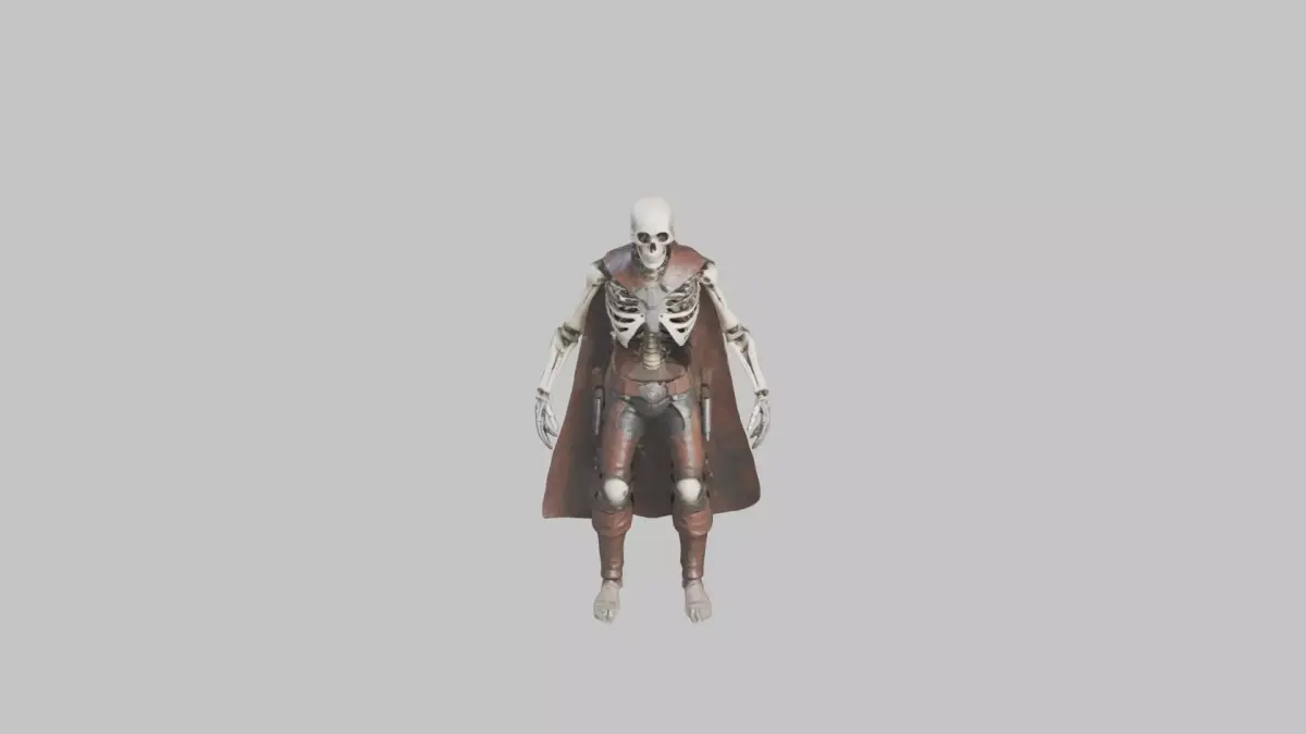 Sci fi robot Skeleton Rigged Animated Low-poly 3D model