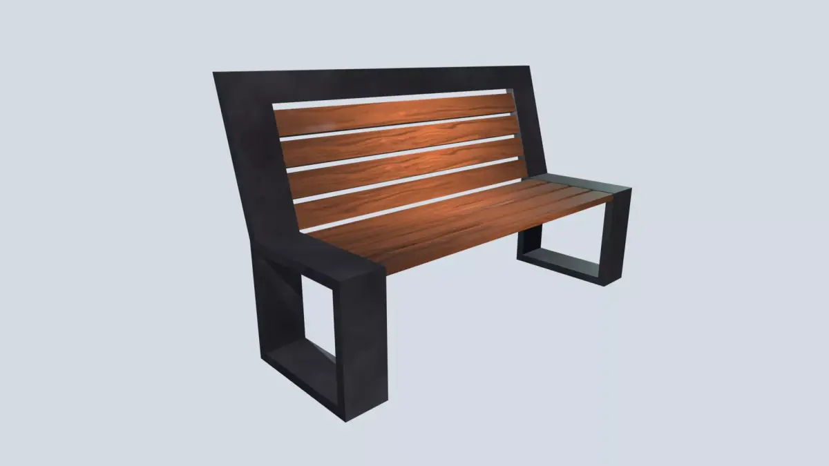 Bench 1 Low-poly 3D model