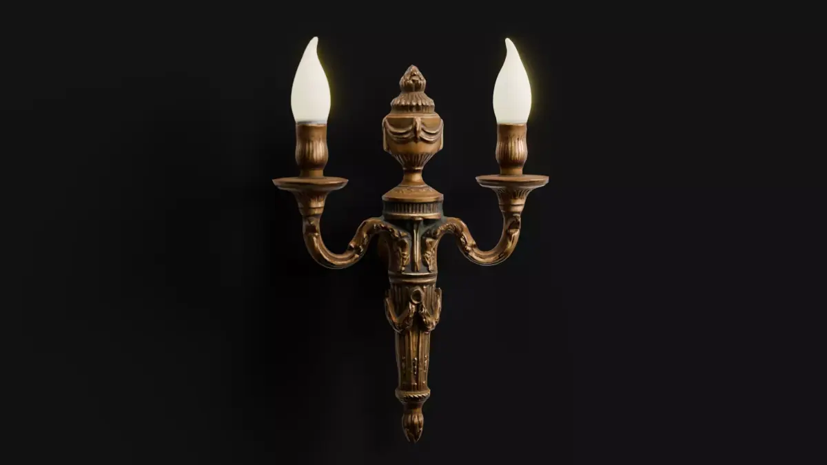 Ornate Vintage Wall Sconce Free low-poly 3D model