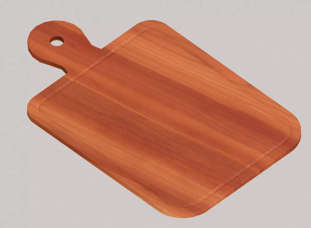 Wooden chopping board Free low-poly 3D model get