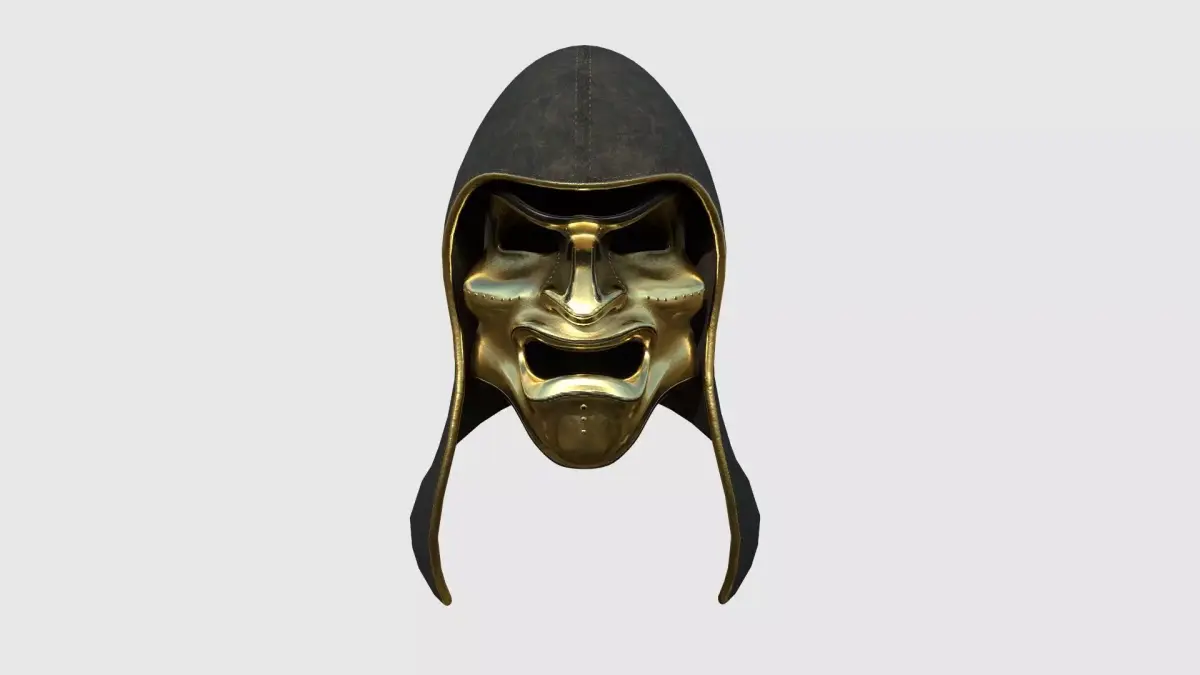 Assassin Mask A06 Gold Black- Character Design Fashion Low-poly 3D model