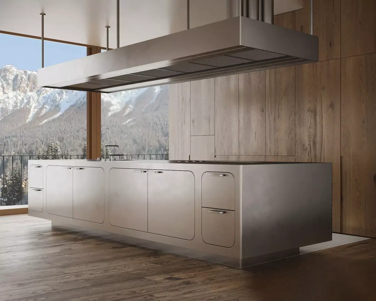 Kitchen with island EGO 24 By ABIMIS 3D model