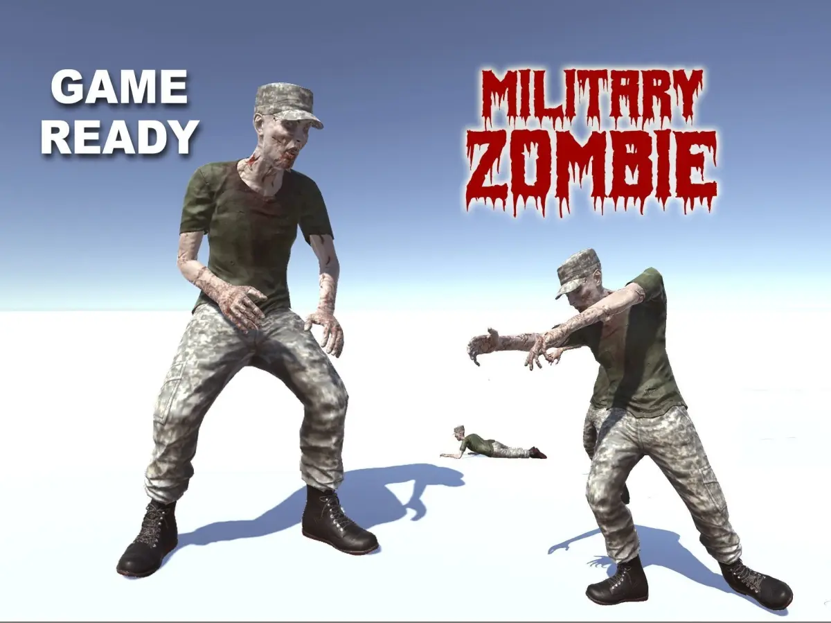Military Zombie Low-poly 3D model purchase