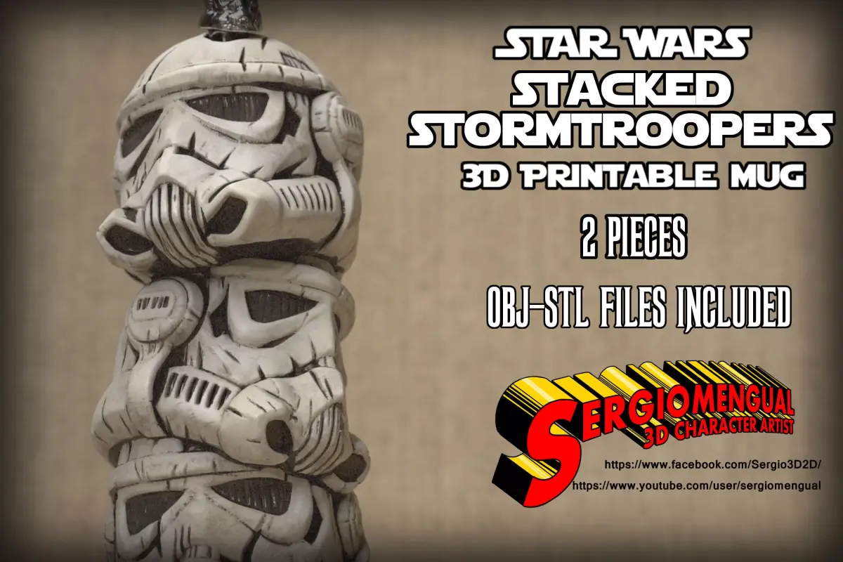 Star Wars Stacked Stormtroopers 3D Printable Mug 3D print model