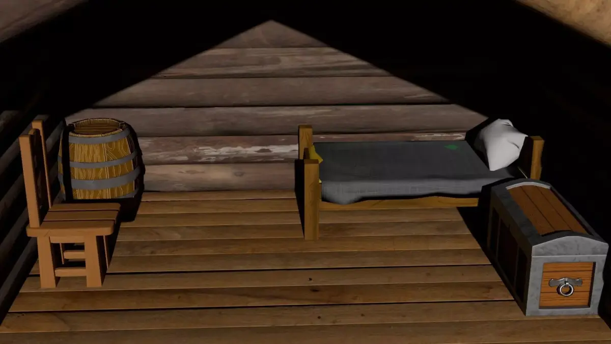 Pack furniture made of wood Free low-poly 3D model