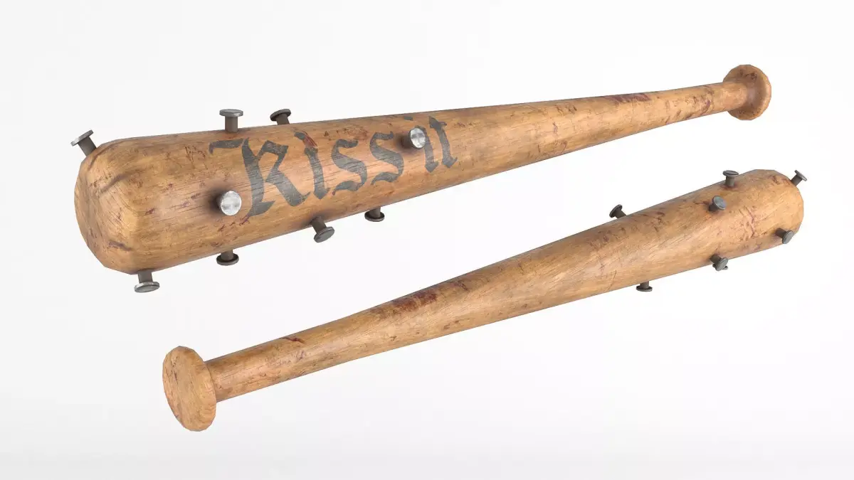 Nail baseball bat Low-poly 3D model