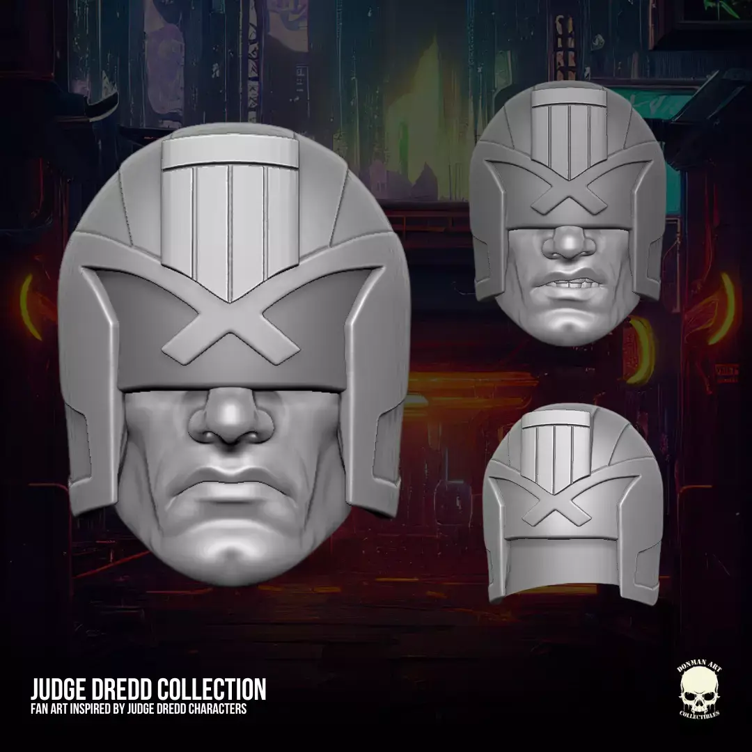 Judge Dredd fan art 3D printable file for action figures  3D print model purchase
