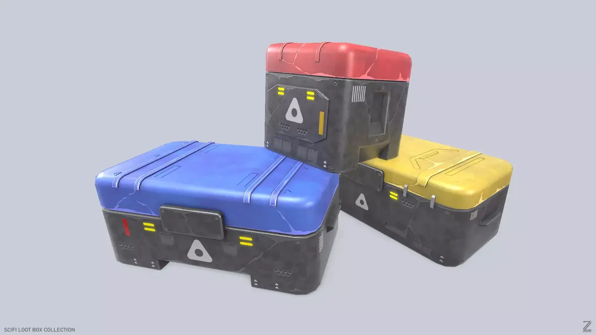 Scifi loot box collection 3D Model Pack purchase