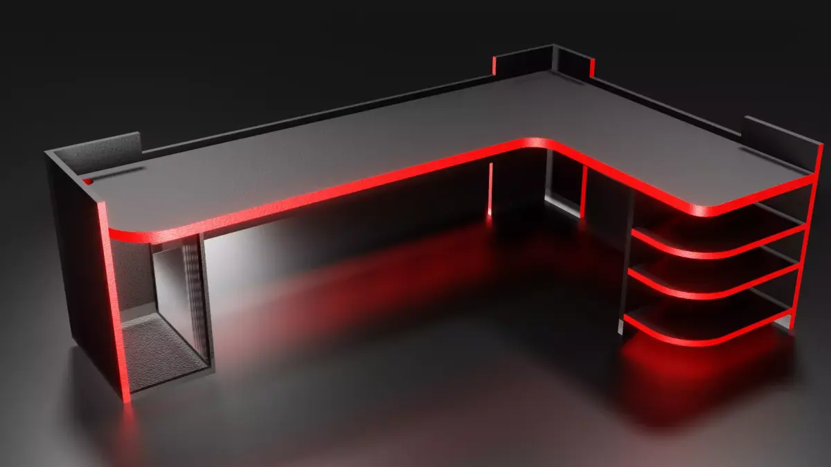 Gaming Desk Free low-poly 3D model purchase