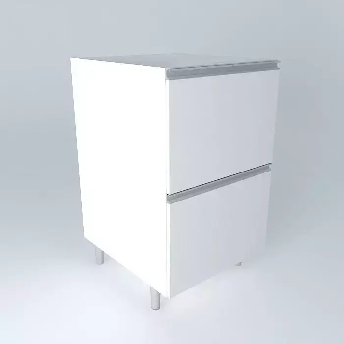Counter with 2 drawers Free 3D model