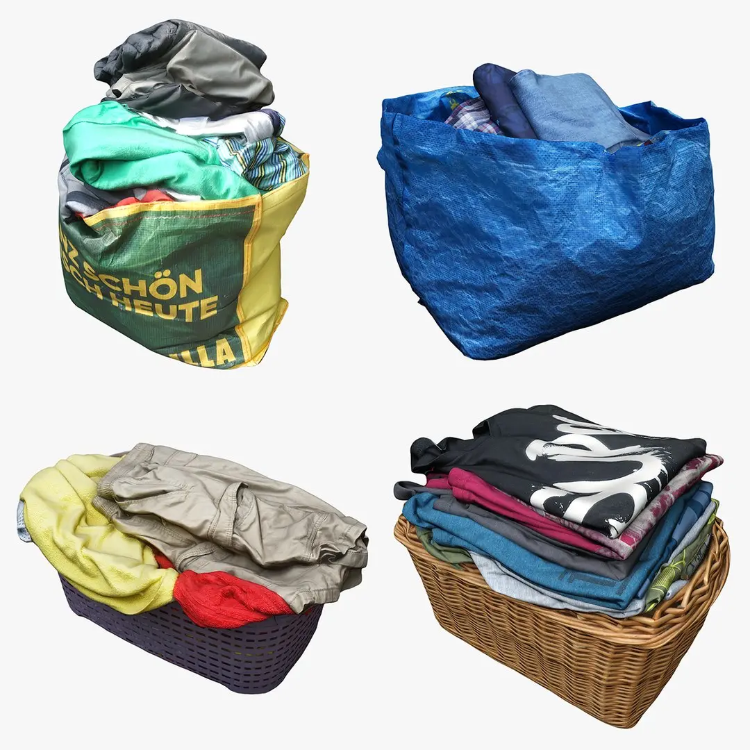 Bag-Container with Clothes Collection 03 3D model