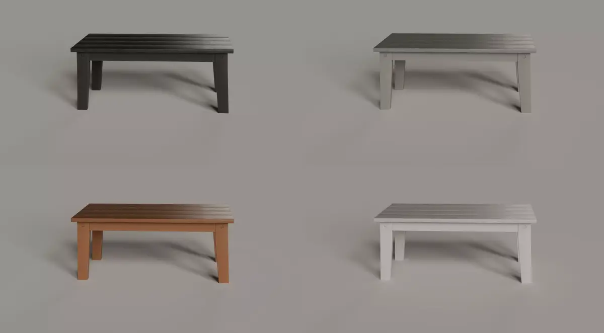 Lakeside Dining Coffee Table - 4 COLORS Low-poly 3D model