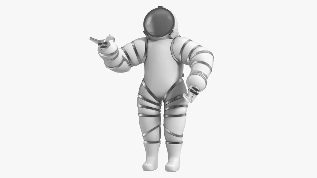 Atmospheric Diving Suit White Rigged 3D model
