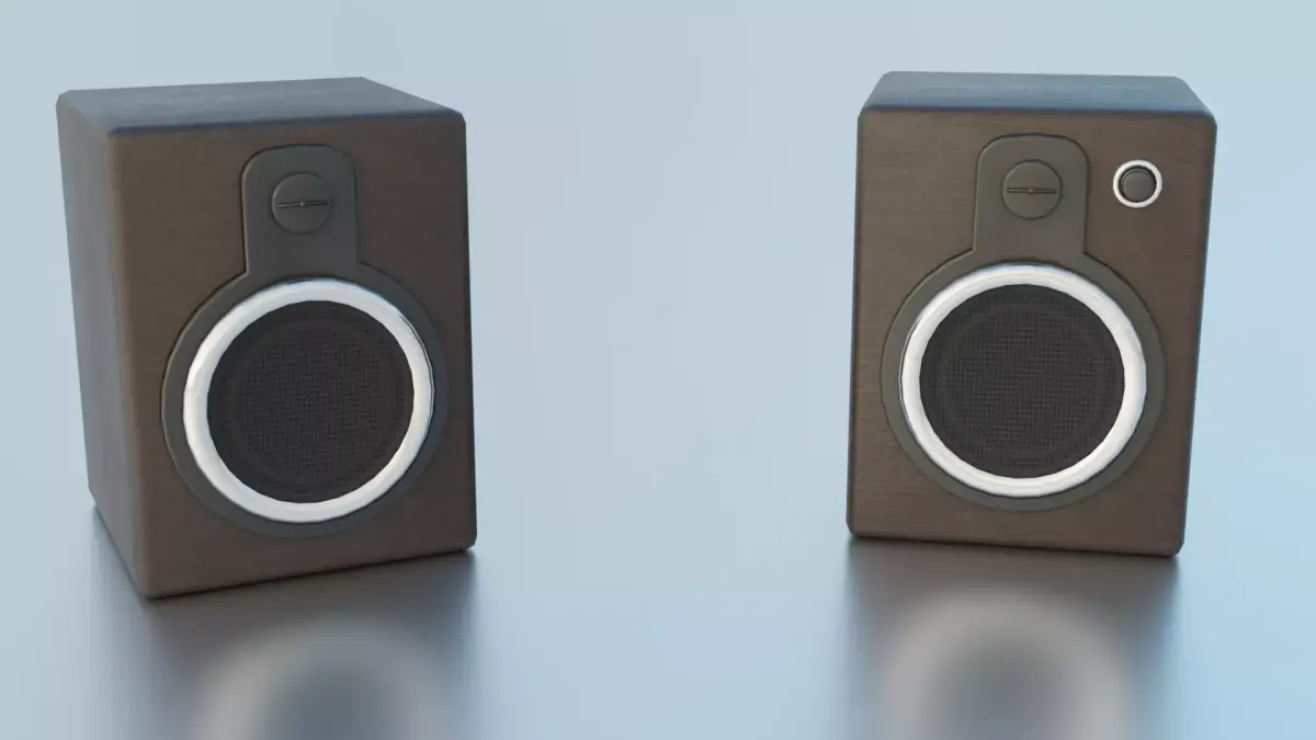 Modern Wooden Speakers Low-poly 3D model