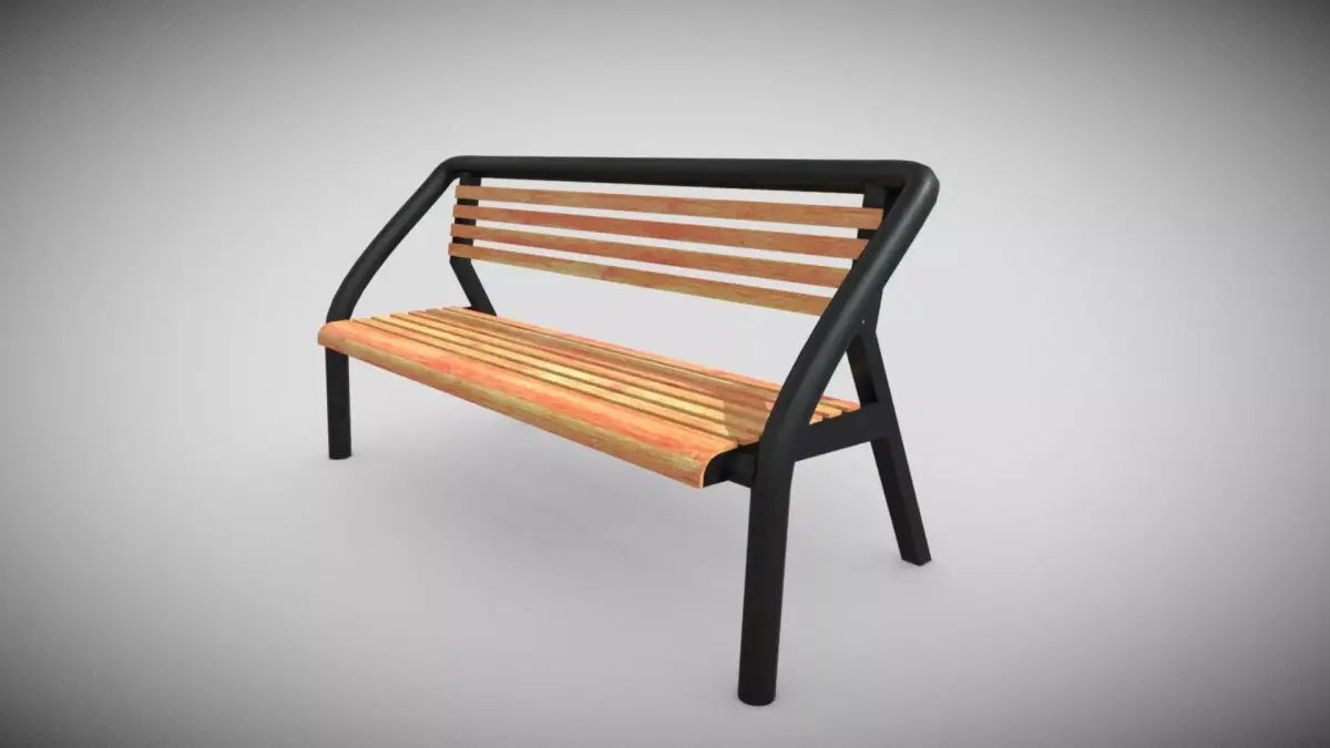 Outdoor Bench Low-poly 3D model get
