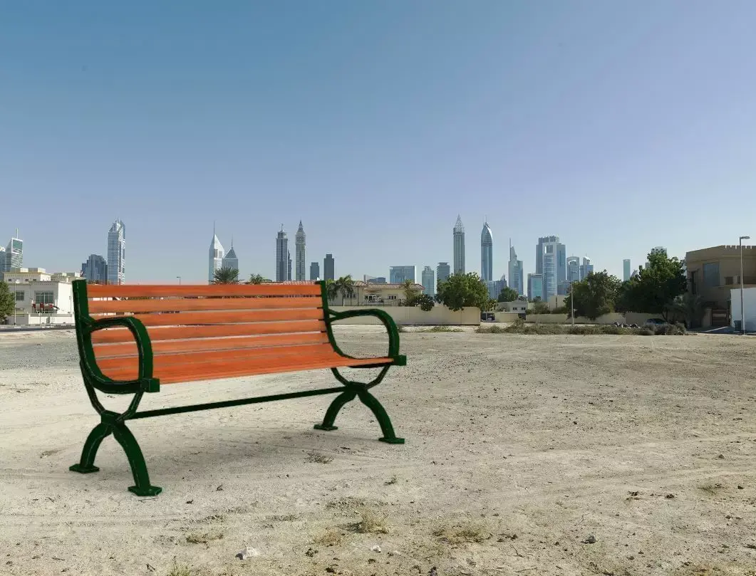 Park bench Free low-poly 3D model 6