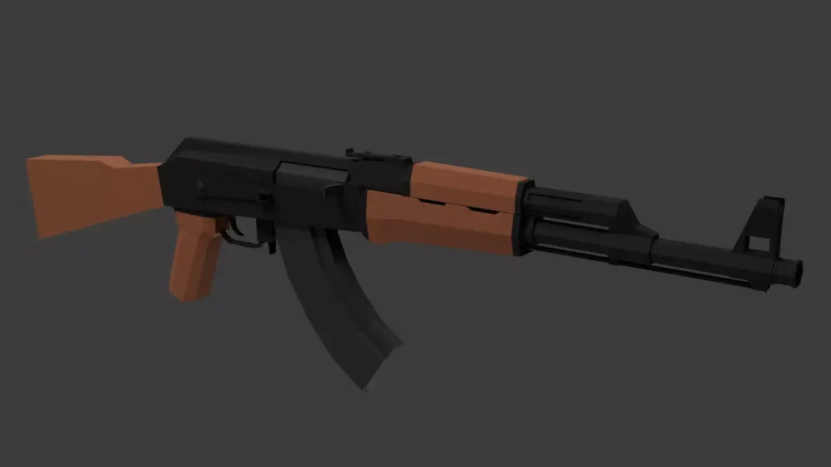 Ak-47 Lowpoly Low-poly 3D model