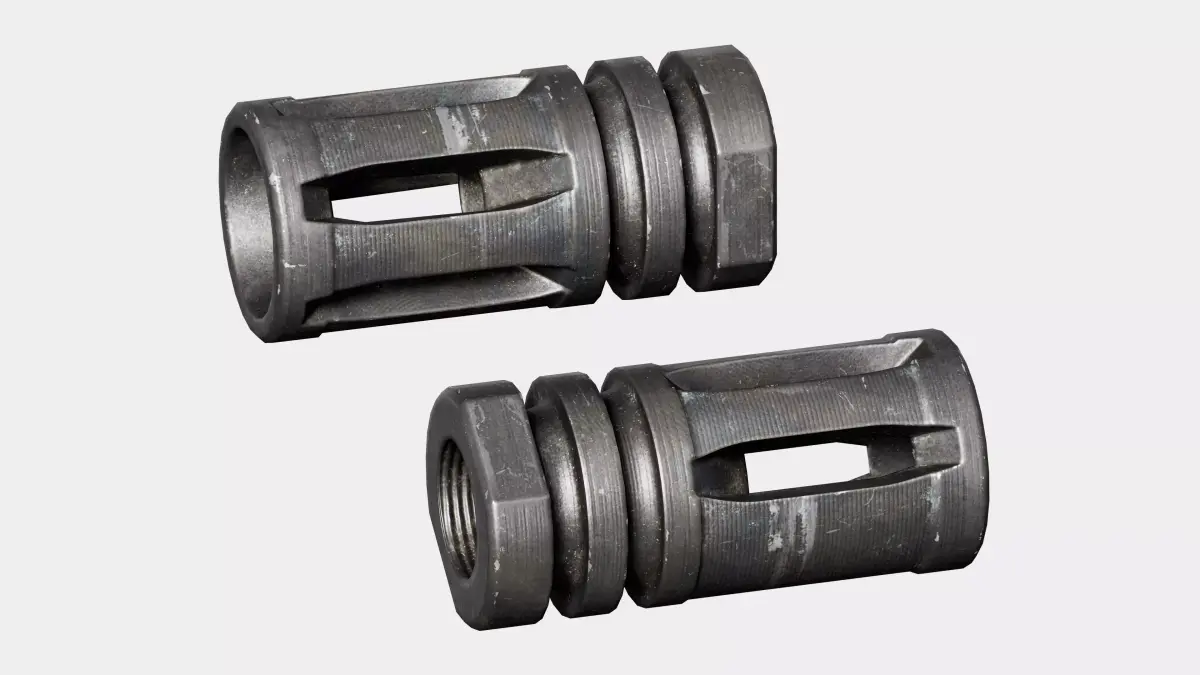 AR15 M4A1 Modular Flash Hider A2 Customizable Low-poly 3D model
