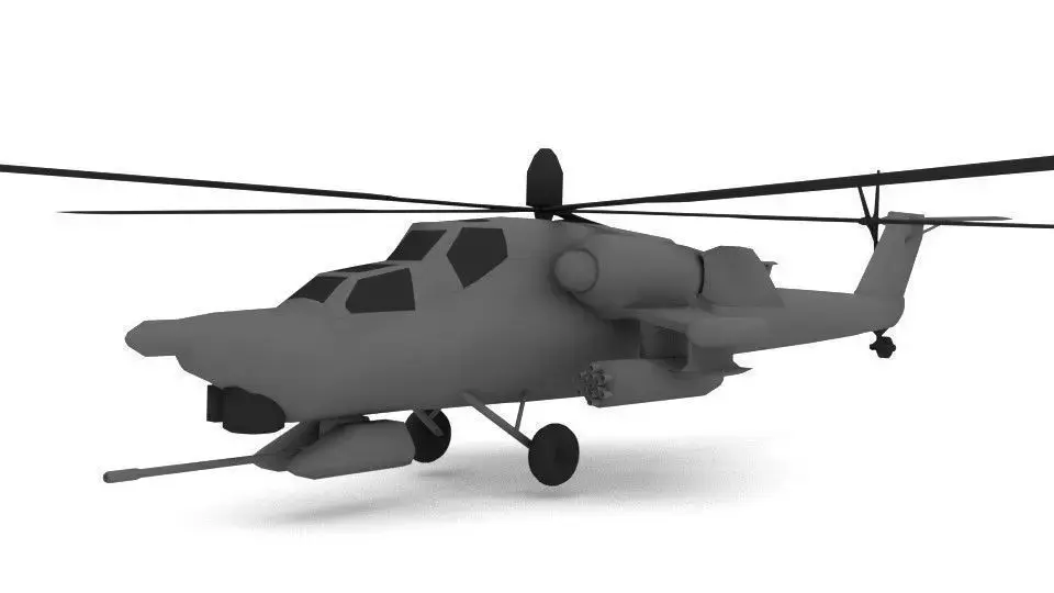 Mig Helicopter LOW POLY Low-poly 3D model