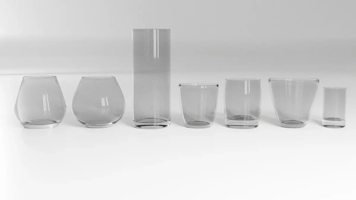 Glasses Set 3D Model glass vase Free 3D model