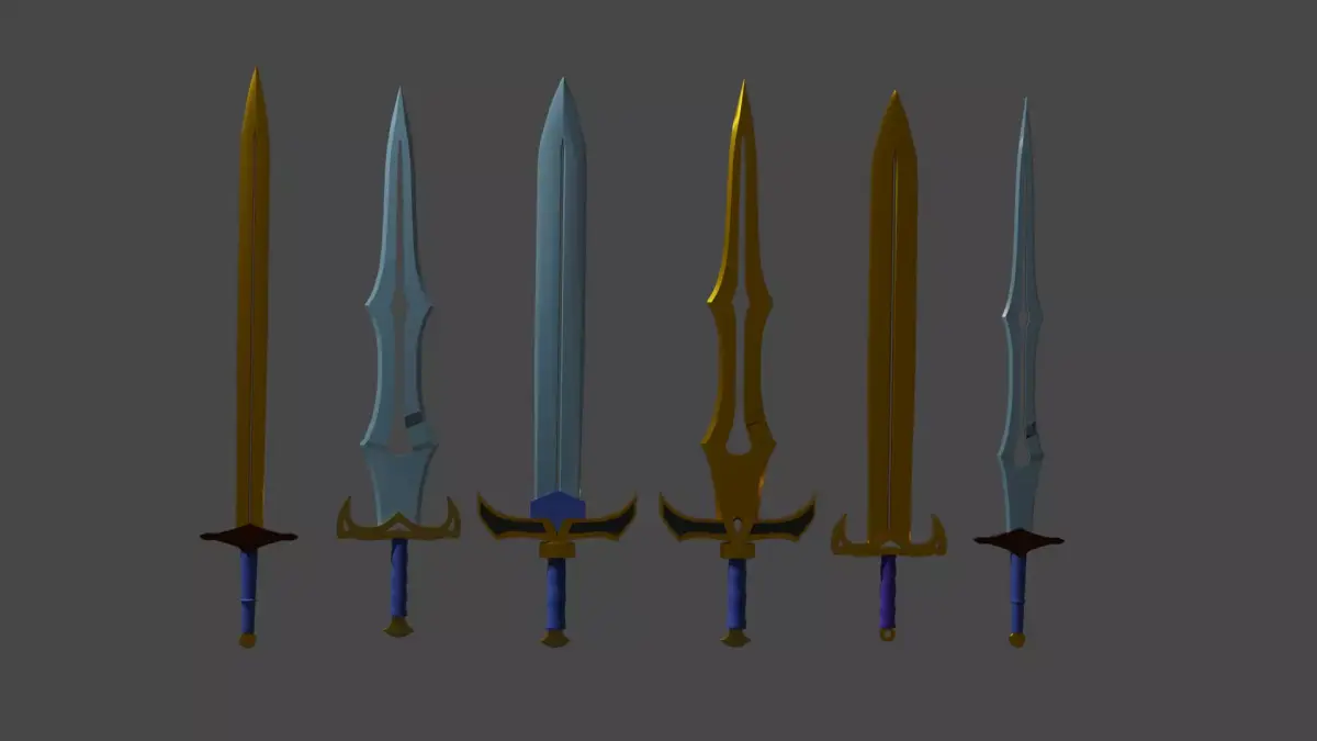 3D Lowpoly Fantasy Swords Low-poly 3D model