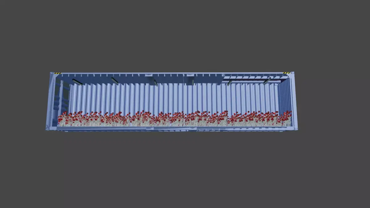 ROSE CONTAINERS WITH ENVIRONEMENT 3D model