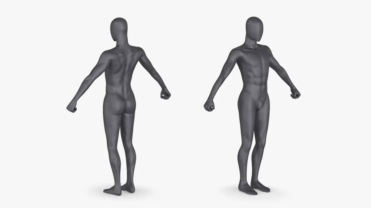Mannequin Male Black 3D model purchase
