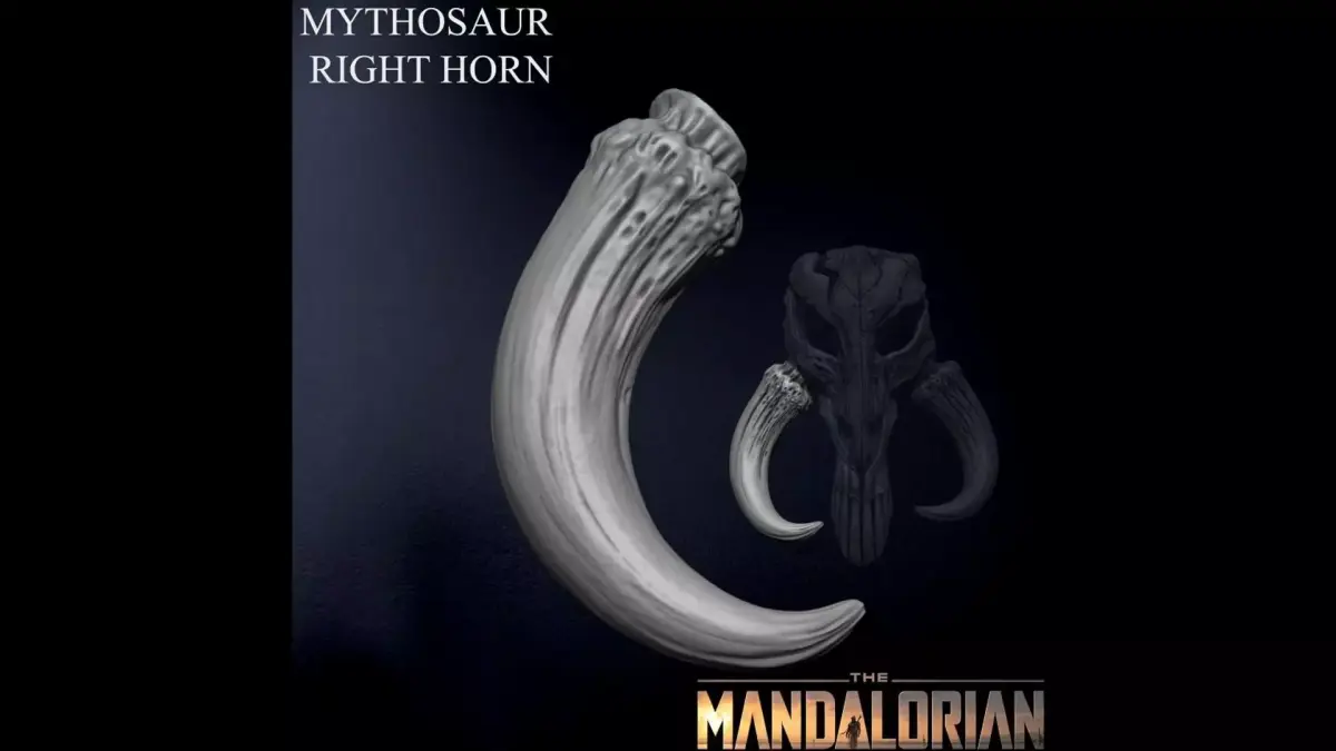 3D PRINTABLE MYTHOSAUR RIGHT HORN - THE MANDALORIAN STAR WARS 3D print model