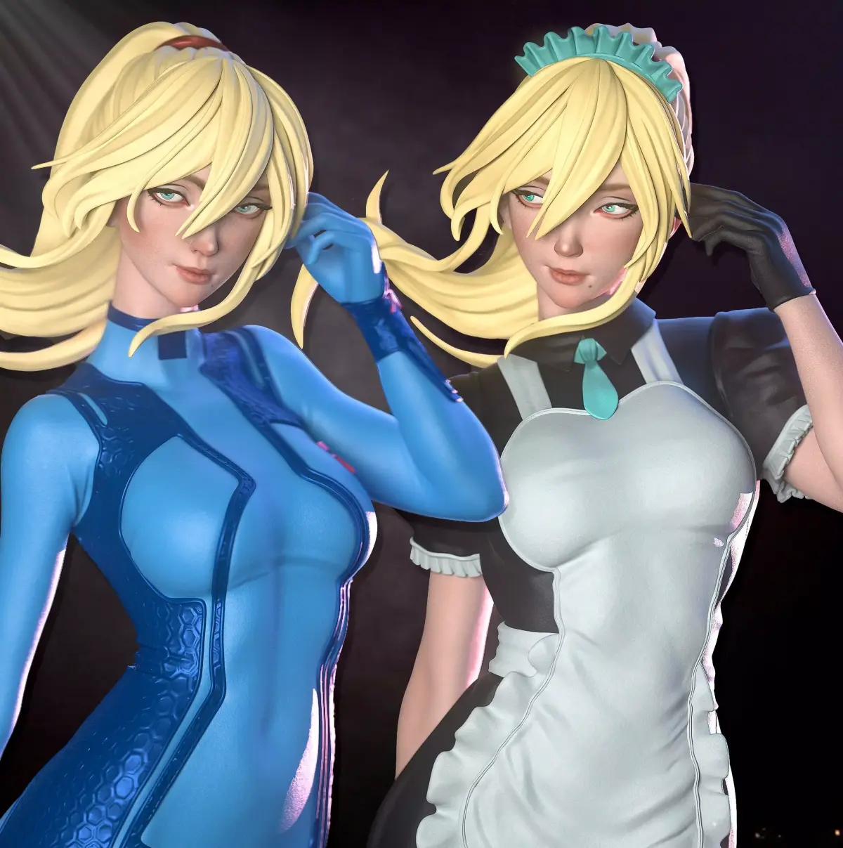 Metroid Samus Aran - With 3D print model