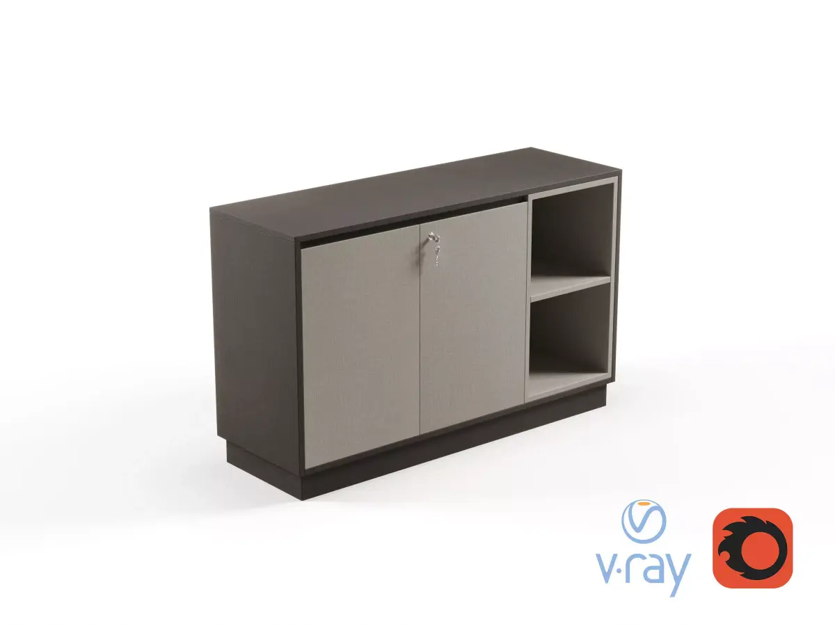 Modern Office Low Cabinet File 2 For Staff  Free 3D model
