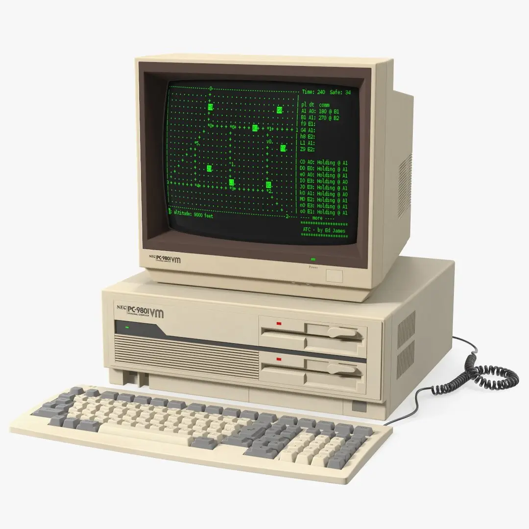 Japanese Retro Personal Computer Nec PC 98 3D model
