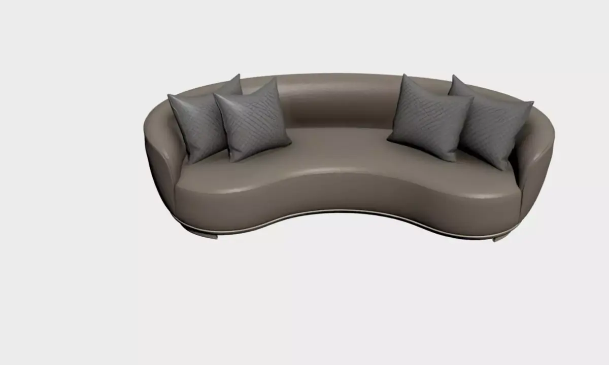 Curved Sofa Model  Modern Luxury Upholstered Sofa for Interior Free 3D model
